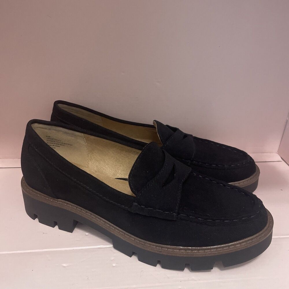 Cliffs by White Mountain Sz 8 1/2 8.5 Black Gunner Loafer Slip-On Women's EUC